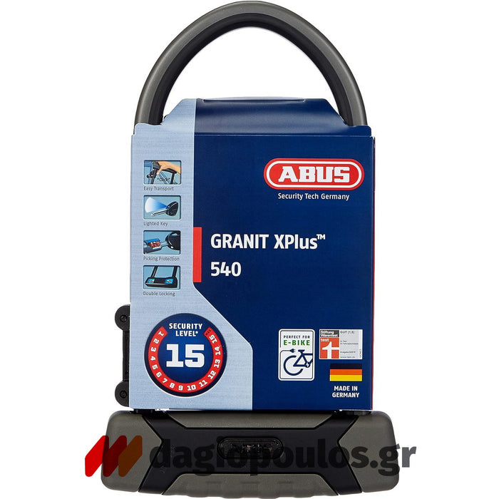 Abus 540/160 HB300 Granit X-Plus Κλειδαριά Πέταλο Ποδηλάτων & Μοτοσυκλετών 300mm | dagiopoulos.gr