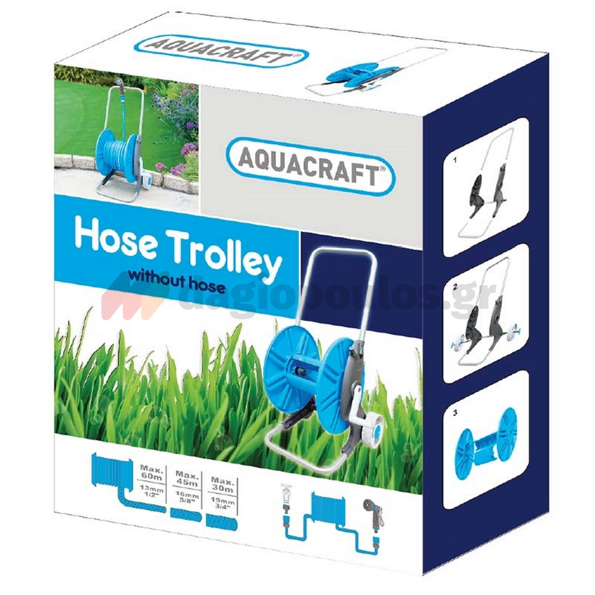 Aquacraft Καρούλι Λάστιχου Ποτίσματος Κήπου (Ανέμη) Τροχήλατο 40mtr