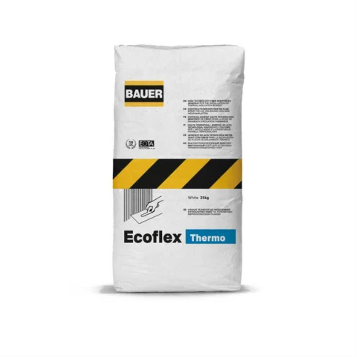 Bauer Ecoflex Thermo Χονδρόκοκκη Τσιμεντοειδής Ινοπλισμένη Κόλλα Θερμομονωτικών Πλακών ΛΕΥΚΗ