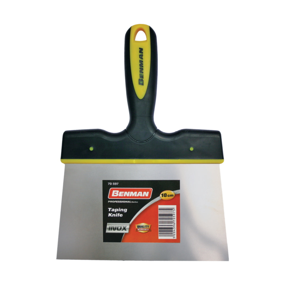 Benman 70597 Spatula Κοντή Inox Λάμα Πλαστική Λαβή 180mm