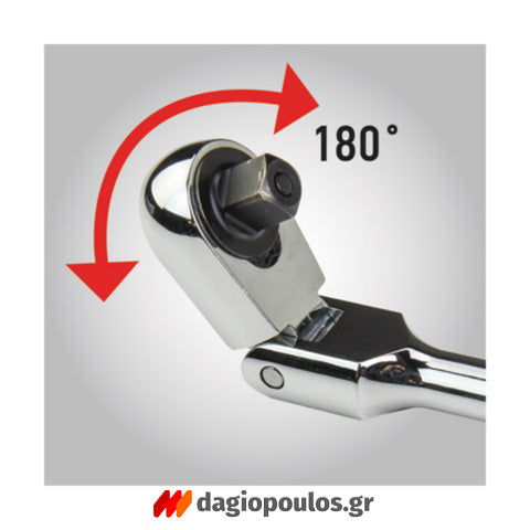 Benman Επαγγελματική Μανέλα Με Καστάνια CrV 72 Δοντιών Βαρέως Τύπου Με Επεκτεινόμενη Κεφαλή