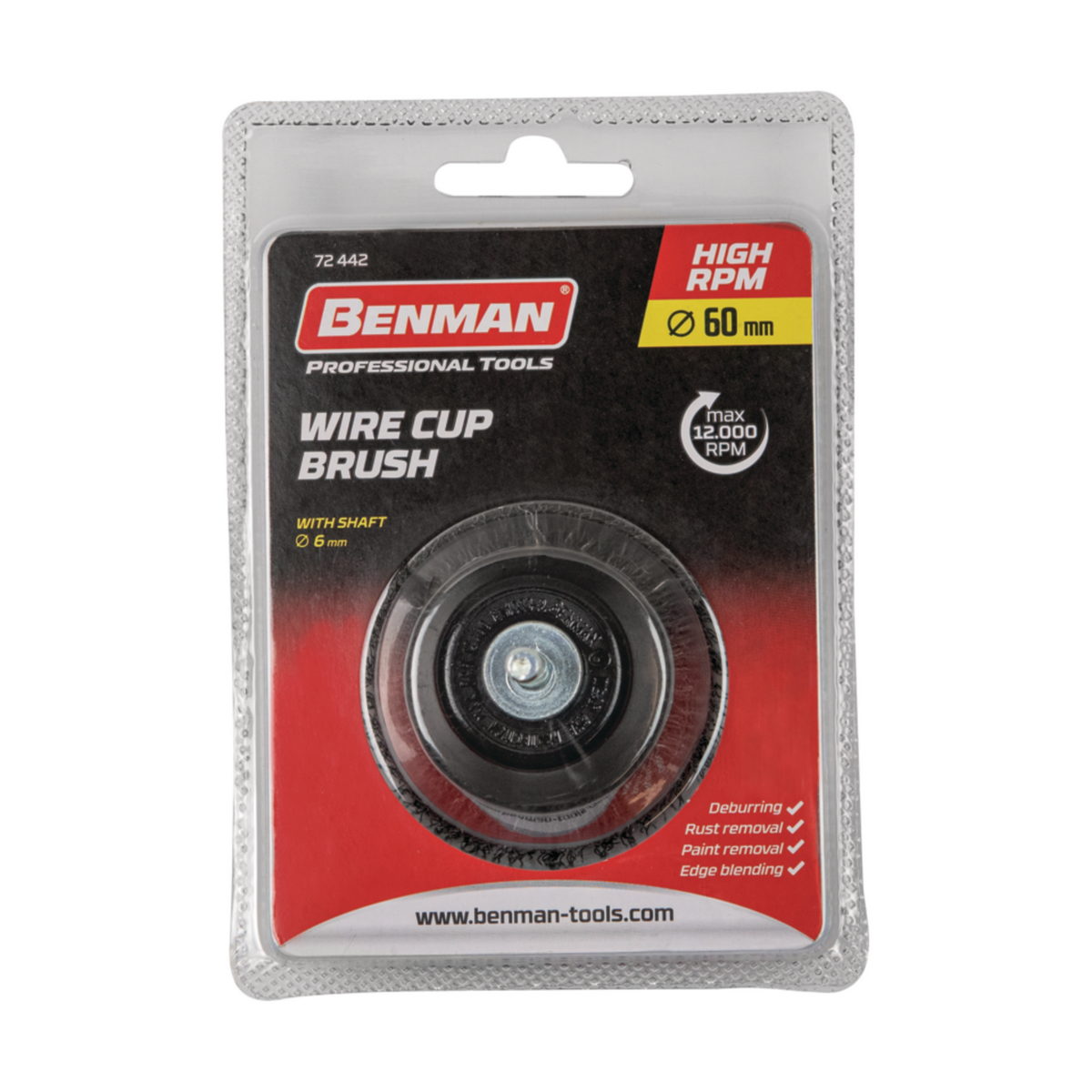 Benman Βούρτσα Συρμάτινη (Συρματόβουρτσα) Δραπάνου Καμπάνα Με Άξονα ΑΝΟΞΕΙΔΩΤΗ