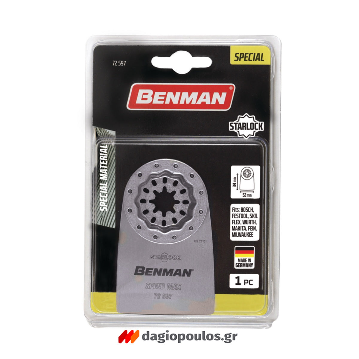 Benman 72597 Λάμα Πολυεργαλείων Starlock Κόλλας Πλακιδίων & Κόλλας Μοκέτας