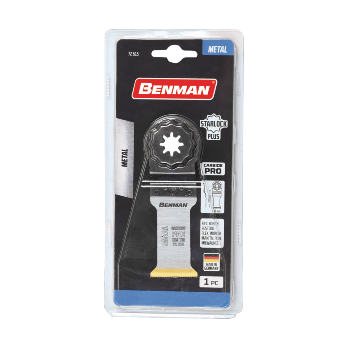 Benman 72615 Λάμα Πολυεργαλείων Starlock Ξύλων, Μετάλλων, Πλαστικών, Γυψοσανίδας