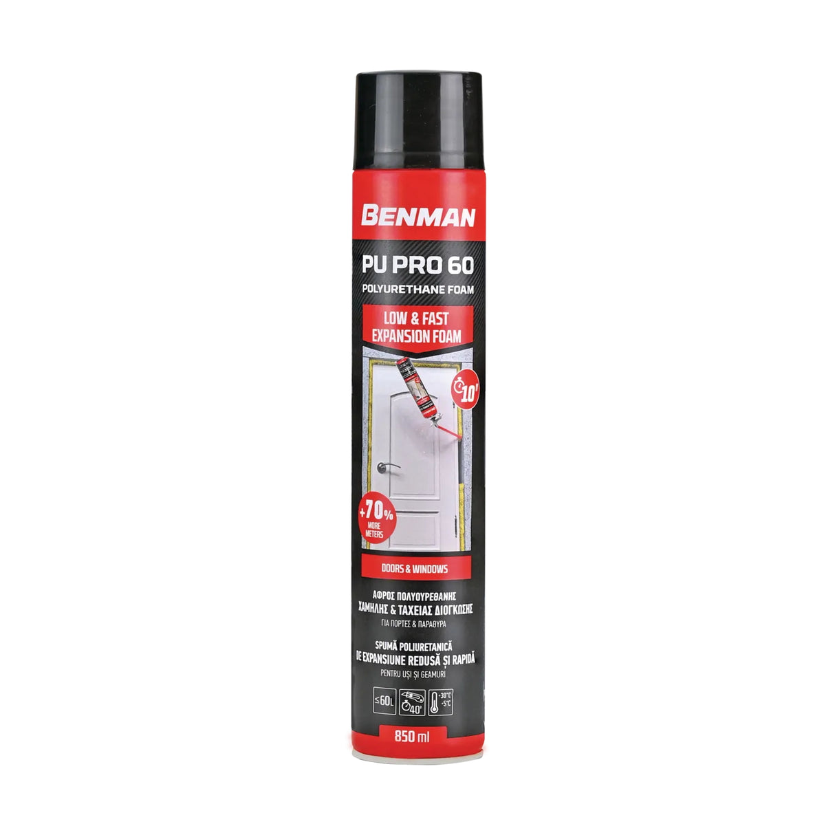 Benman PU Pro 60 Αφρός Πολυουρεθάνης Χειρός Χαμηλής & Ταχείας Διόγκωσης 850ml