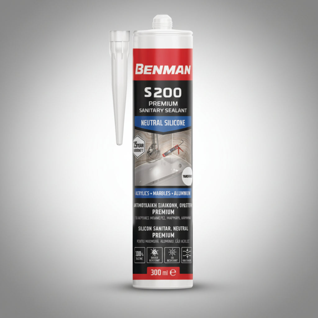 Benman S200 Premium Sanitary Ουδέτερη Αντιμουχλική Σιλικόνη 280ml