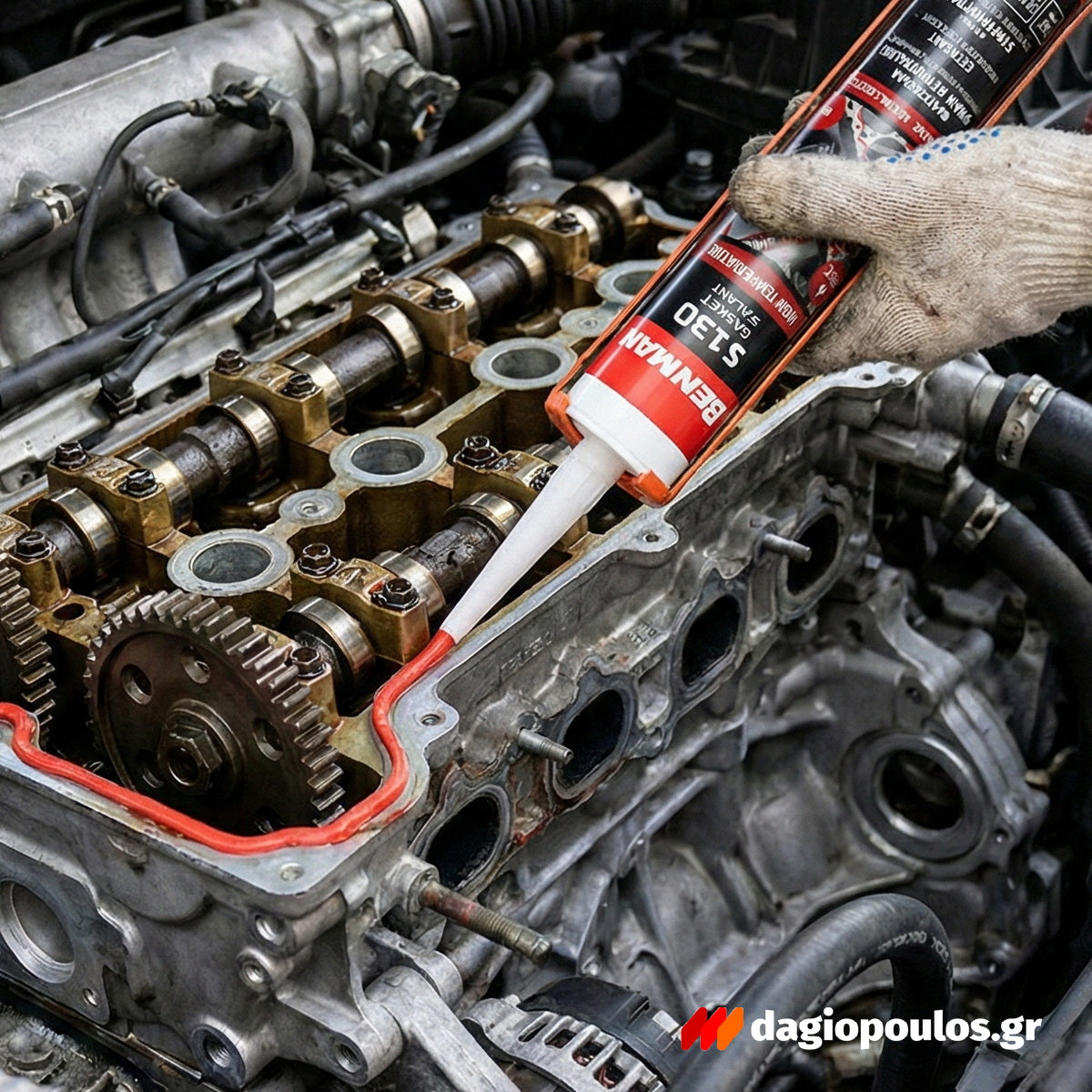 Benman S130 Gasket Sealant Σιλικόνη Υψηλής Θερμοκρασίας (Φλατζόκολλα) 300ml Κόκκινη