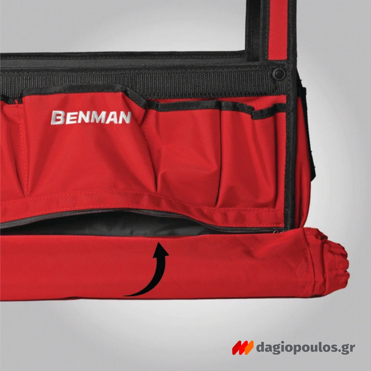 Benman 73193 Εργαλειοθήκη Υφασμάτινη Ανοικτού Τύπου Με Καπάκι & Κεντρική Χειρολαβή