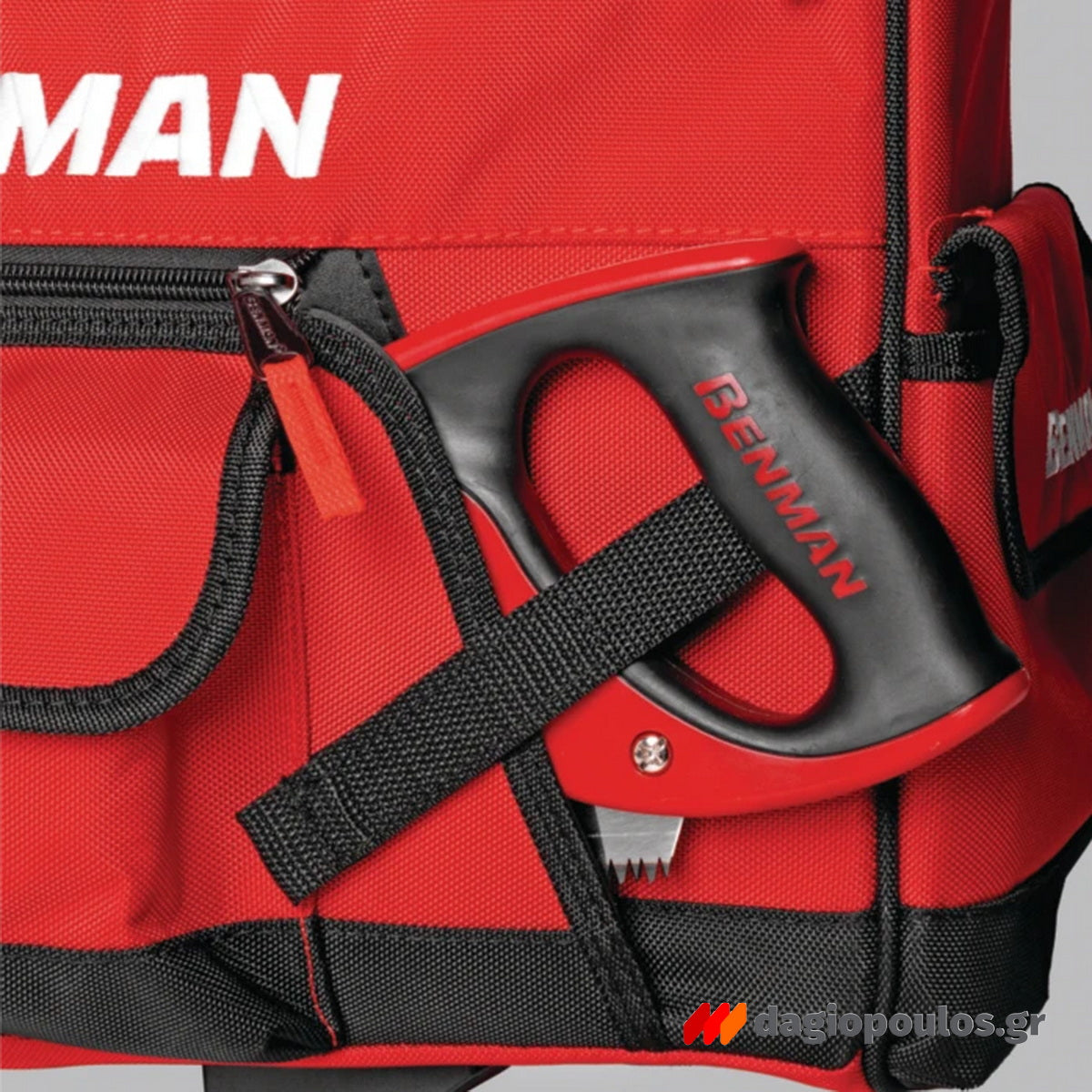 Benman 73193 Εργαλειοθήκη Υφασμάτινη Ανοικτού Τύπου Με Καπάκι & Κεντρική Χειρολαβή