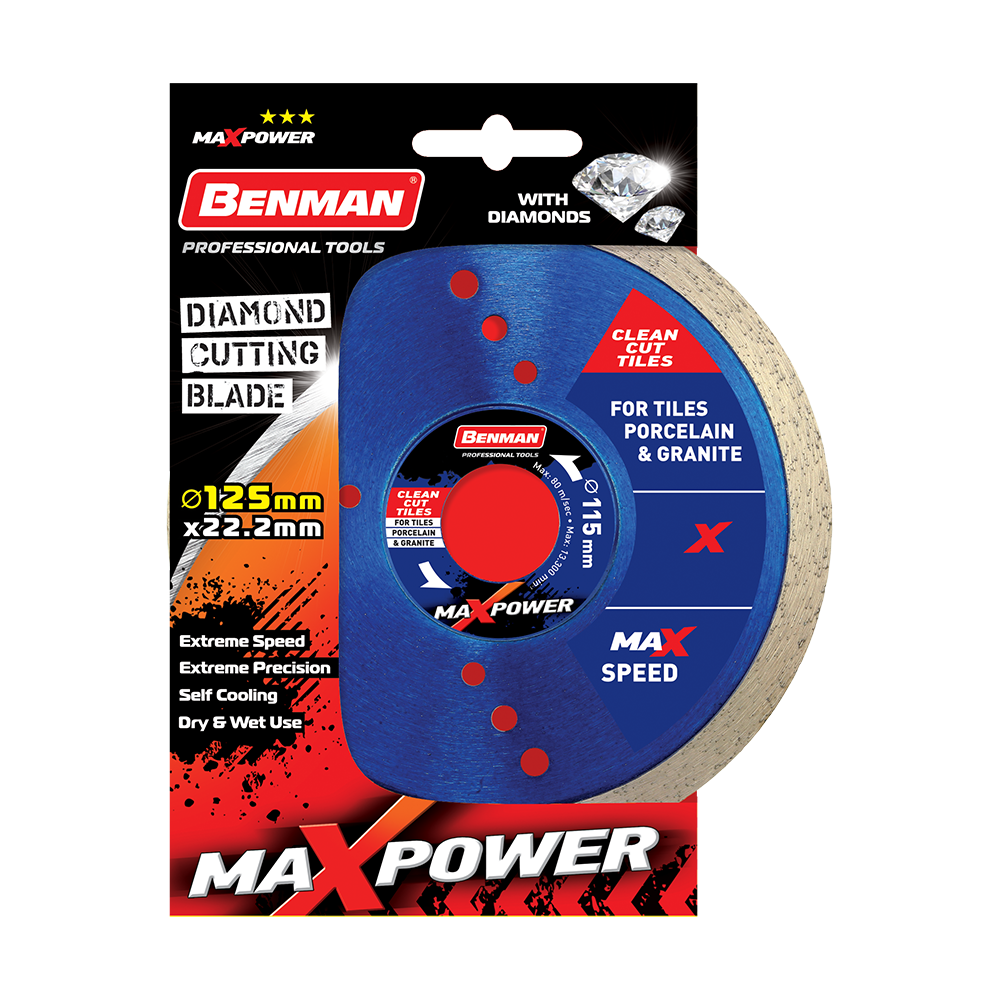Benman 74298 Clean Cut Tiles Δίσκος Διαμαντέ (Διαμαντόδισκος) Κοπής Πλακιδίων, Πορσελάνης, Γρανίτη 115mm