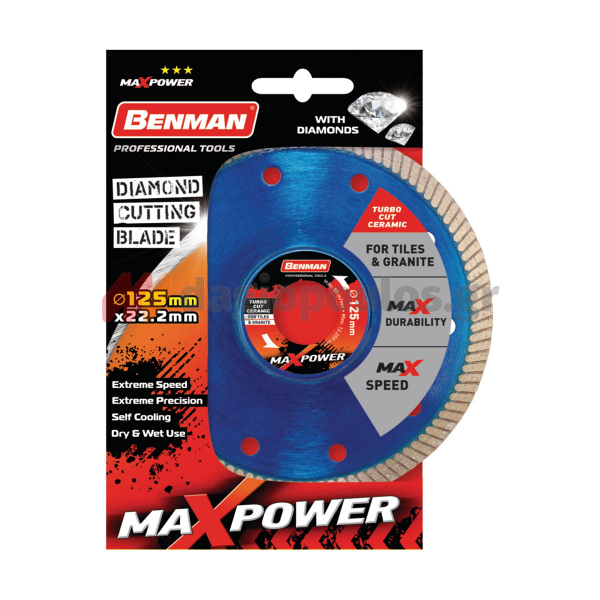 Benman 74494 Turbo Cut Ceramic Δίσκος Διαμαντέ (Διαμαντόδισκος) Κοπής Πλακιδίων, Πορσελάνης, Γρανίτη 115mm