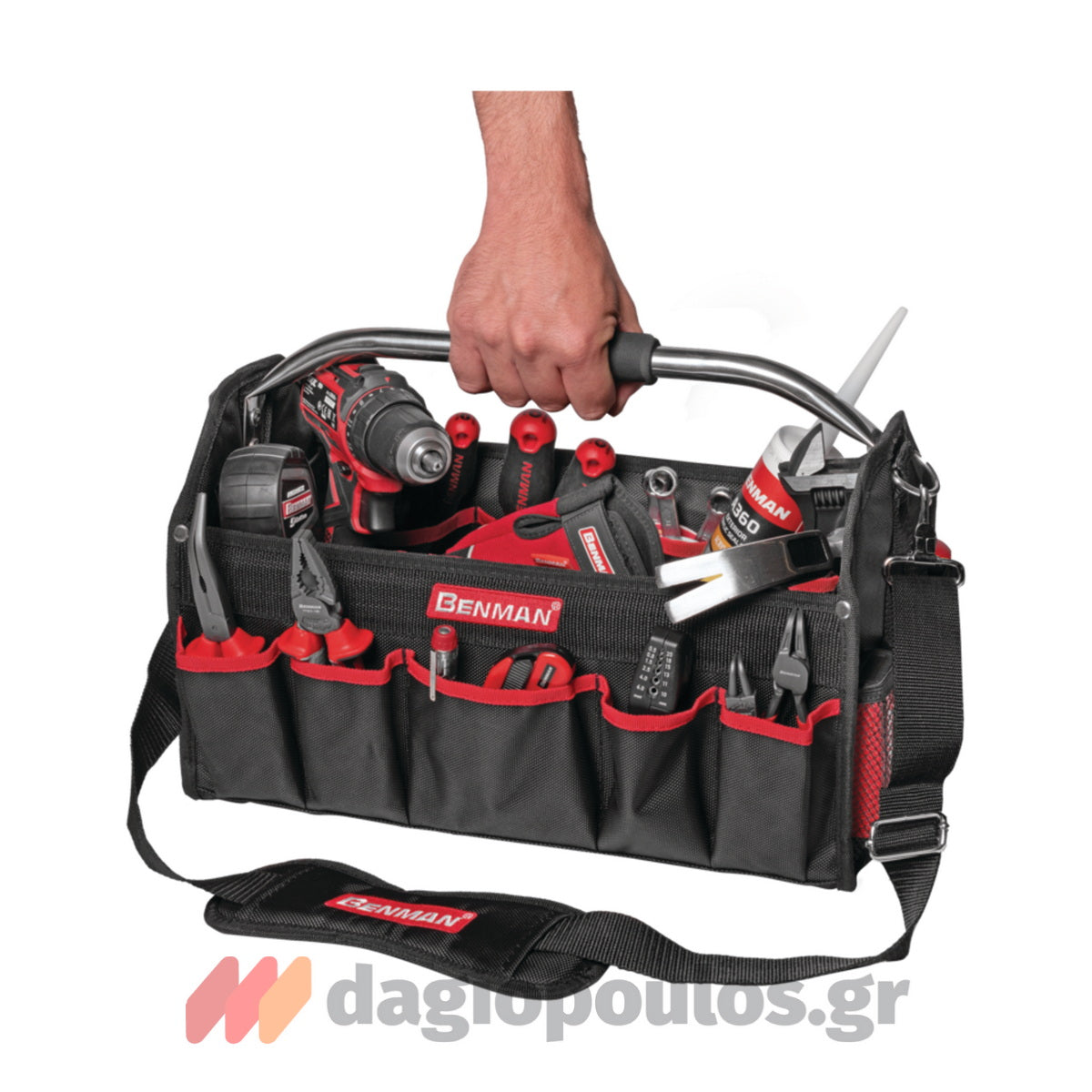 Benman 77013 Εργαλειοθήκη Ανοικτού Τύπου Υφασμάτινη Με Κεντρική Λαβή
