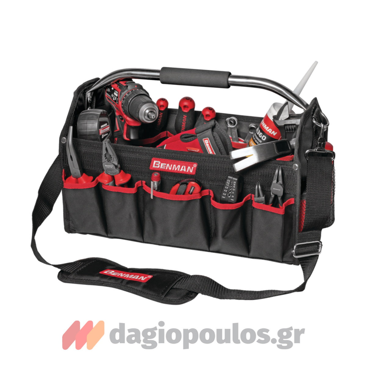 Benman 77013 Εργαλειοθήκη Ανοικτού Τύπου Υφασμάτινη Με Κεντρική Λαβή