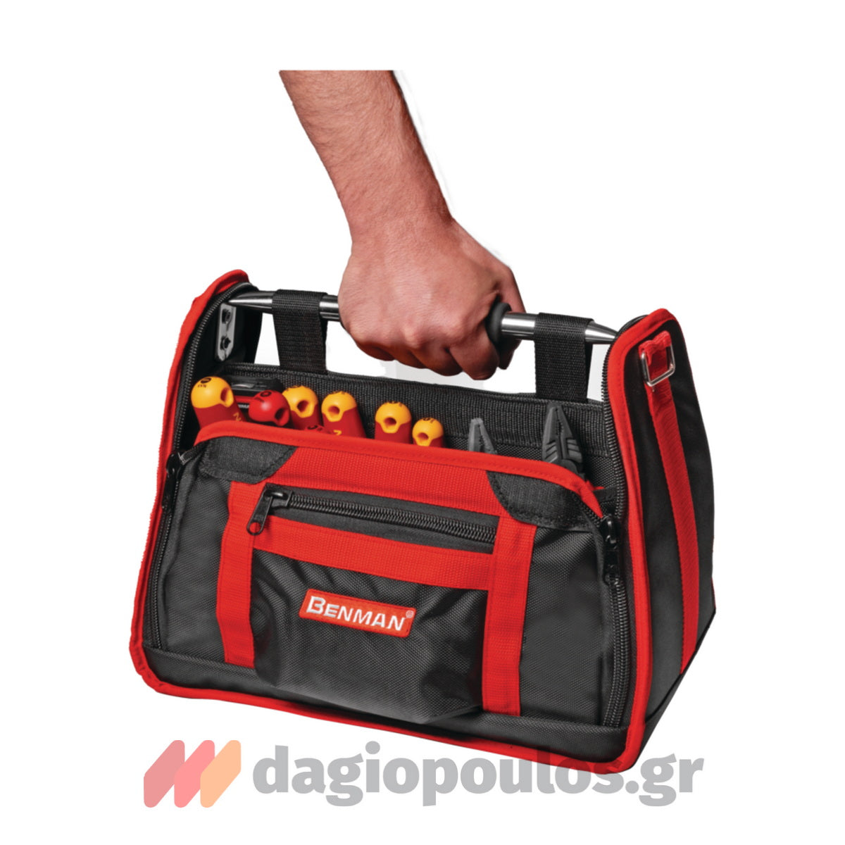 Benman 77016 Εργαλειοθήκη Τσάντα Ανοικτού Τύπου Υφασμάτινη Με Καπάκι & Χειρολαβή