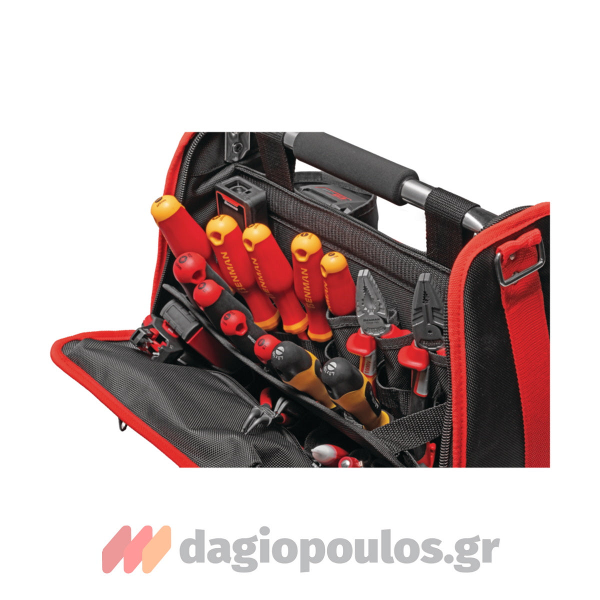 Benman 77016 Εργαλειοθήκη Τσάντα Ανοικτού Τύπου Υφασμάτινη Με Καπάκι & Χειρολαβή