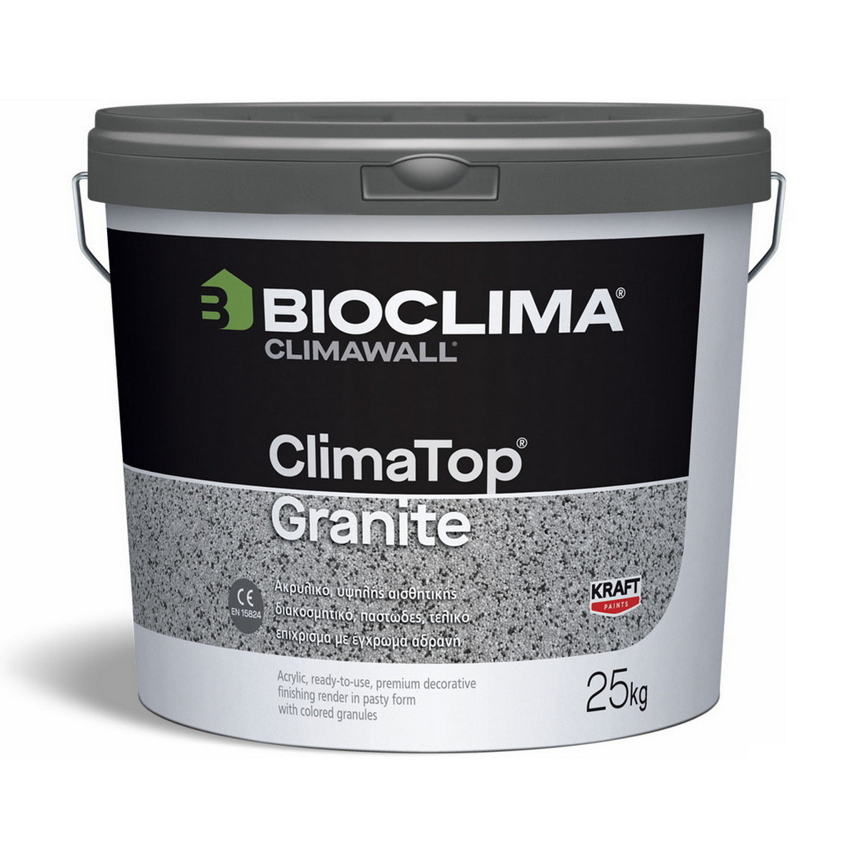 Bioclima ClimaTop Granite Ακρυλικό Παστώδες Διακοσμητικό Τελικό Επίχρισμα 25kgr KM470 ICE GREY