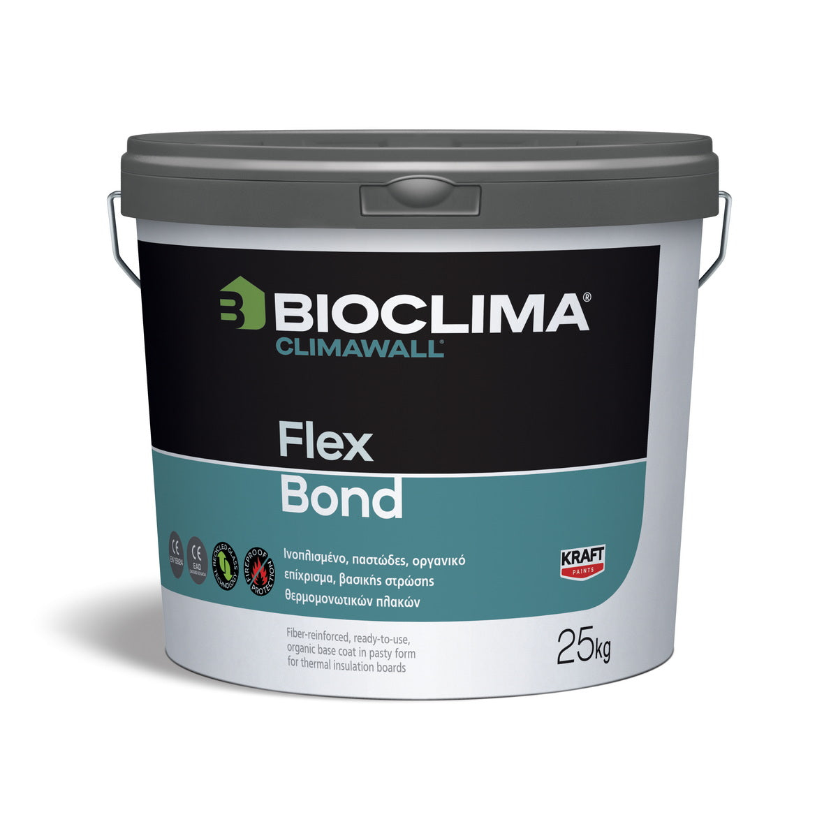 Bioclima Climawall Flex Bond Οργανική Ρητινούχα Κόλλα Συγκόλλησης Θερμομονωτικών Πλακών Πάστα 25kgr ΛΕΥΚΗ