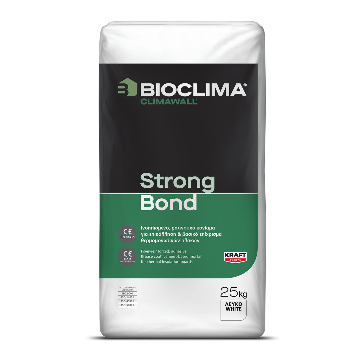 Bioclima Climawall Strong Bond Ινοπλισμένη Τσιμεντοειδής Κόλλα Θερµοµόνωσης 25kgr ΛΕΥΚΗ