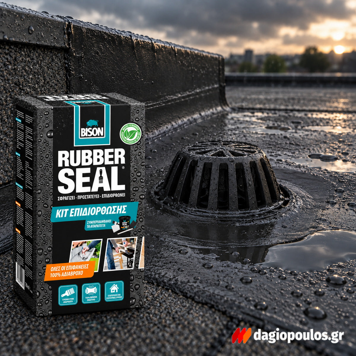 Bison Rubber Seal Kit Ελαστομερές Μονωτικό για Υγρές & Στεγνές Επιφάνειες