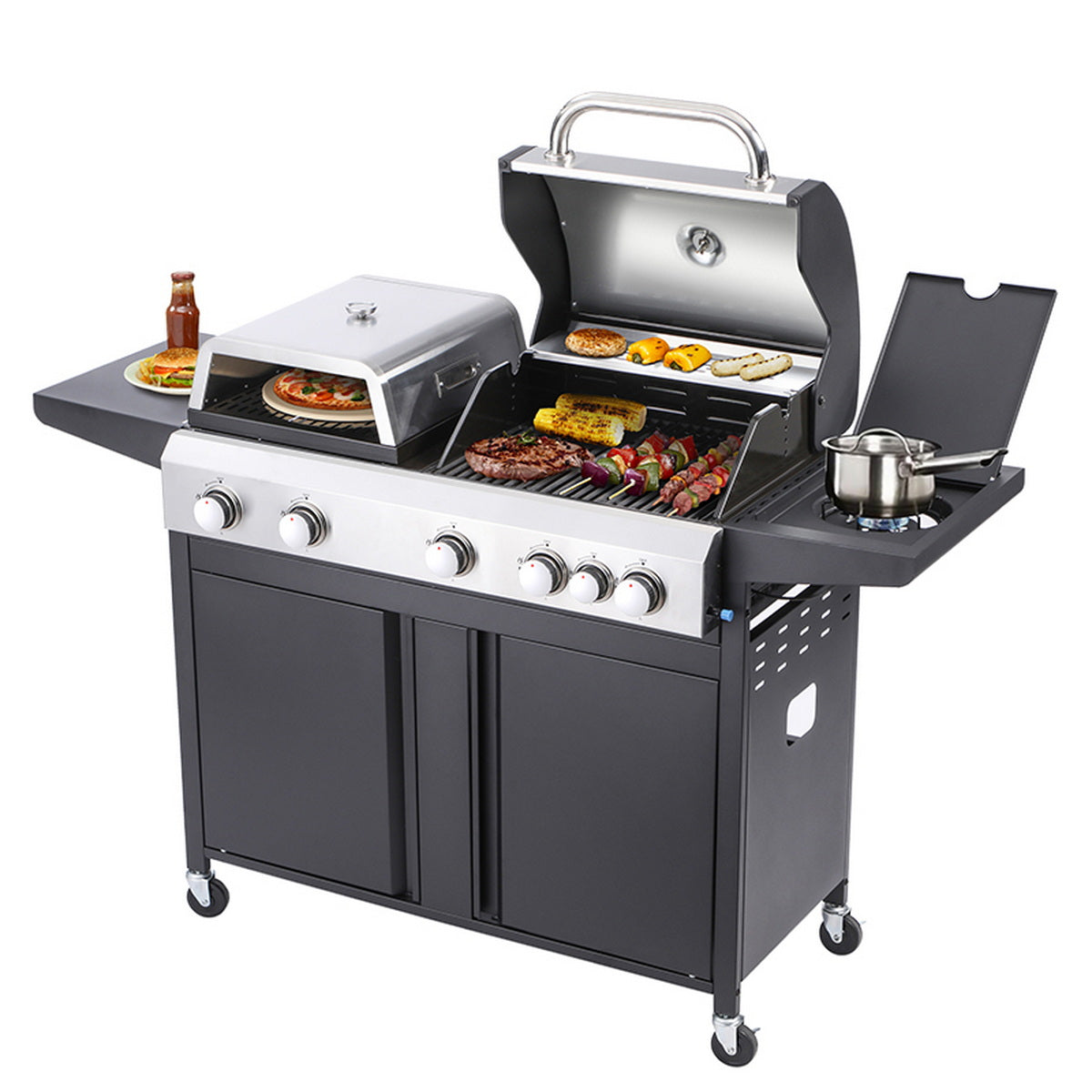 BORMANN Elite BBQ5060 Ψησταριά Υγραερίου 3 σε 1 Combo Grill