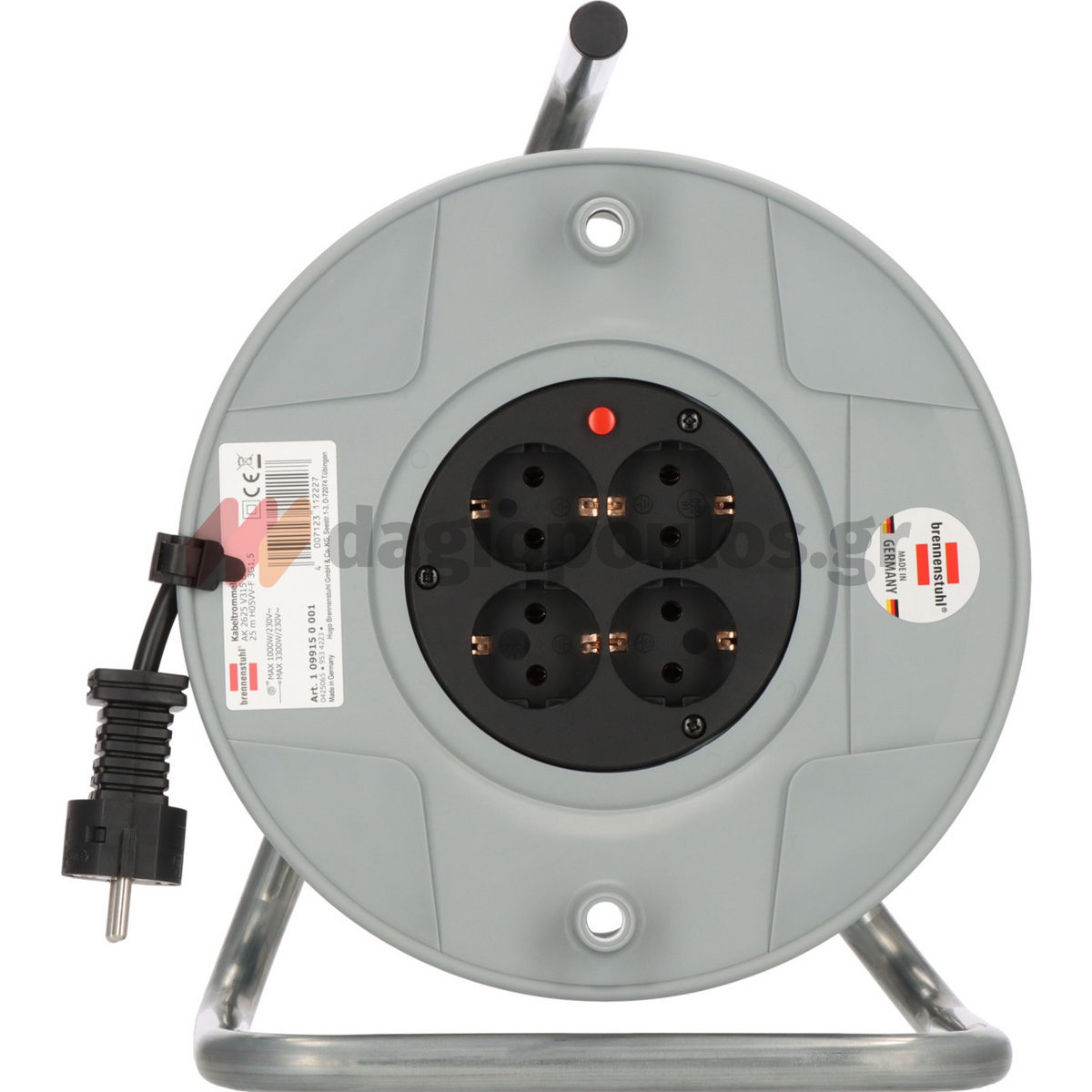 Brennenstuhl AK 260 1099150001 IP20 Μπαλαντέζα Ρεύματος Σε Καρούλι Με Καλώδιο H05VV-F 3G1,5 x 25mtr