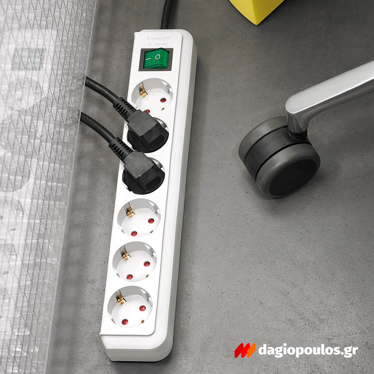 Brennenstuhl Eco-Line Πολύπριζο 8 Θέσεων Με Διακόπτη Λευκό