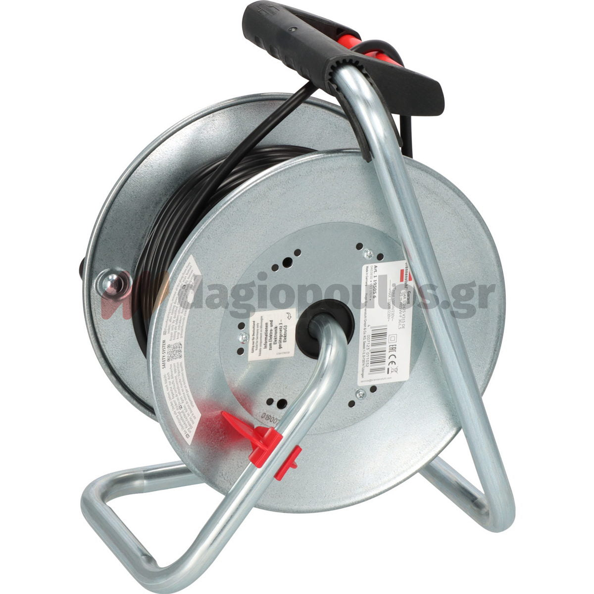 Brennenstuhl Garant S 4 E 1195056 IP20 Μπαλαντέζα Ρεύματος Σε Μεταλλικό Καρούλι Με Καλώδιο H05VV-F 3G1,5 x 25mtr