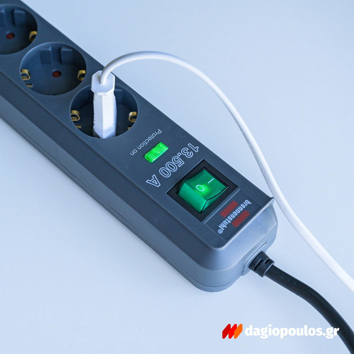 Brennenstuhl EcoLine Πολύπριζο 6 Θέσεων Με Διακόπτη και Προστασία 13.500A