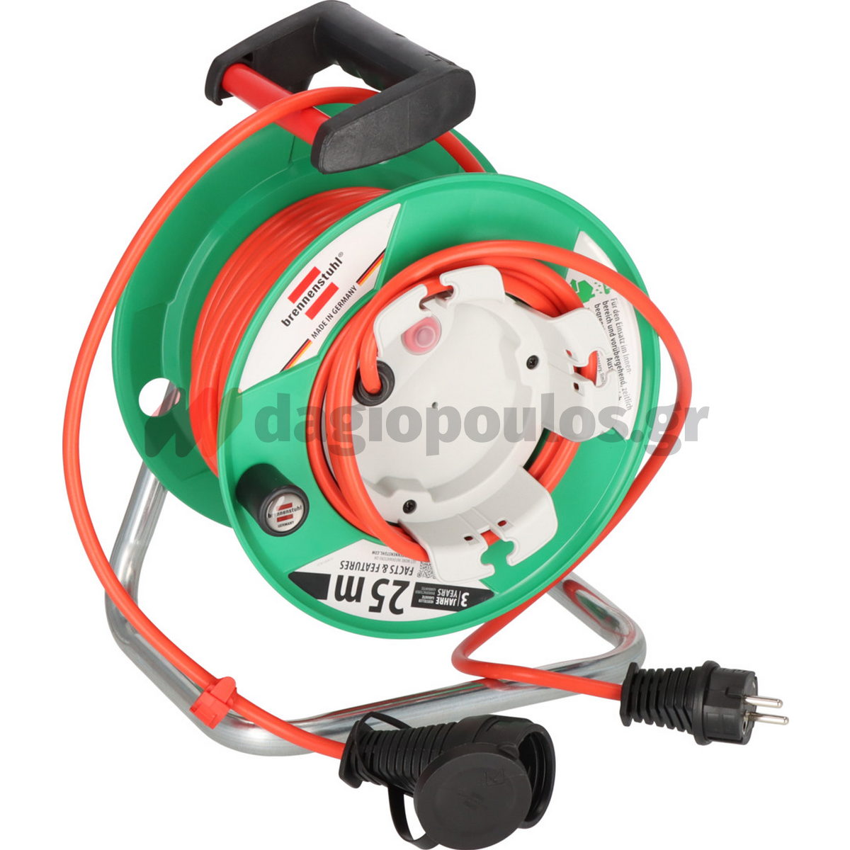 Brennenstuhl Garant G 1098550001 IP44 Μπαλαντέζα Ρεύματος Σε Καρούλι Με Καλώδιο H05VV-F 3G1,5 x 23mtr