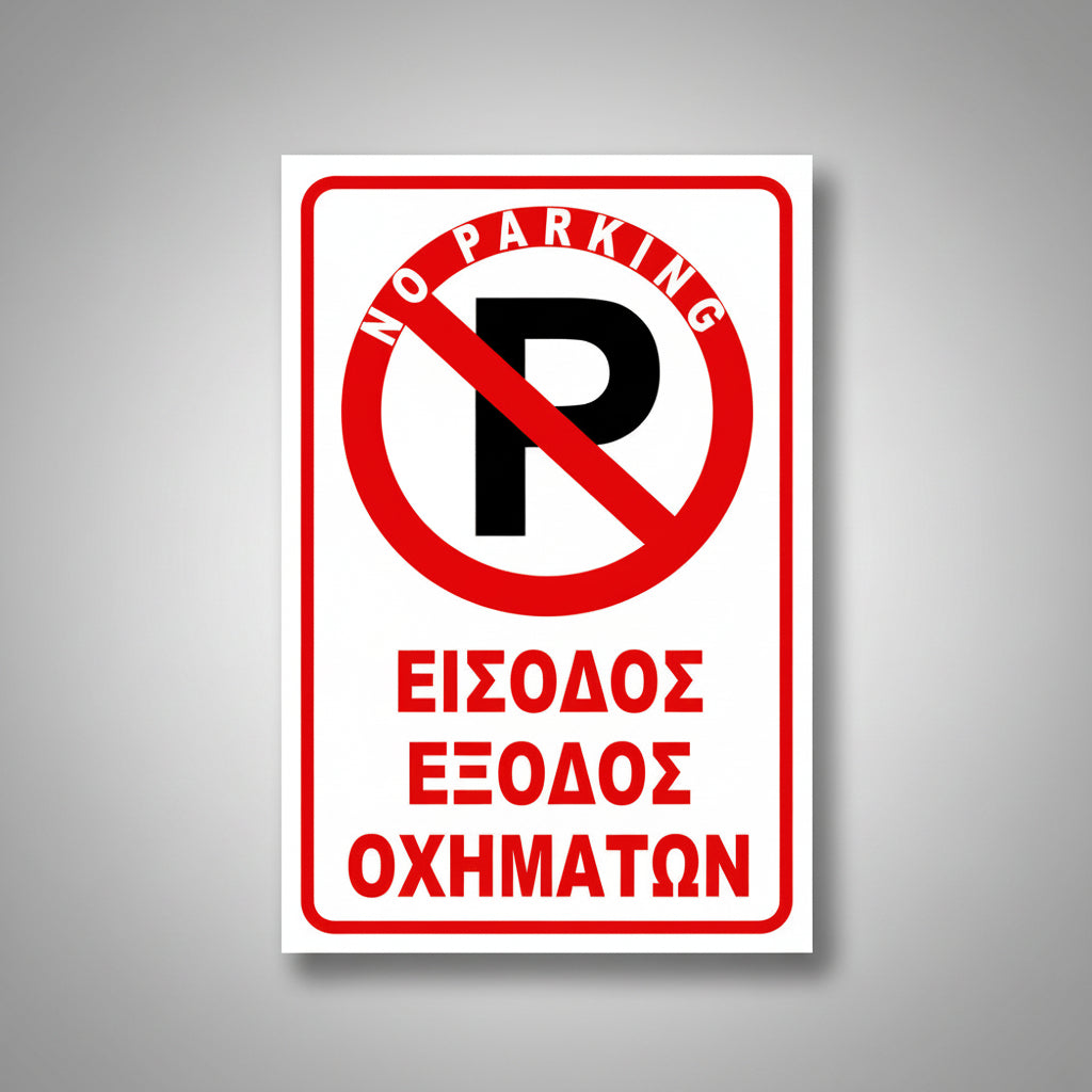 Πινακίδα Σήμανσης "NO PARKING" ΙΙ 200mm x 300mm ΑΝΑΚΛΑΣΤΙΚΗ