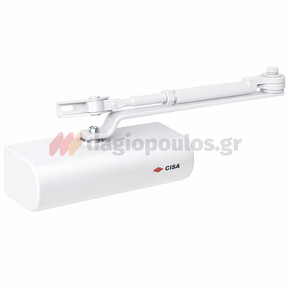 Cisa C1416 Μηχανισμός Επαναφοράς Πόρτας (Σούστα) Ρυθμιζόμενος 80kg Με Στοπ ΛΕΥΚΟΣ
