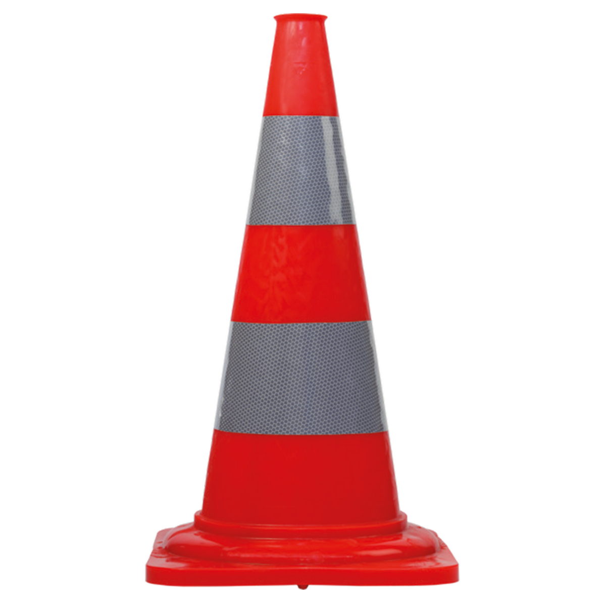 Κώνος Οδοσήμανσης PVC54 Από PVC Με 2 Αντανακλαστικές Ταινίες 54cm Ενισχυμένος