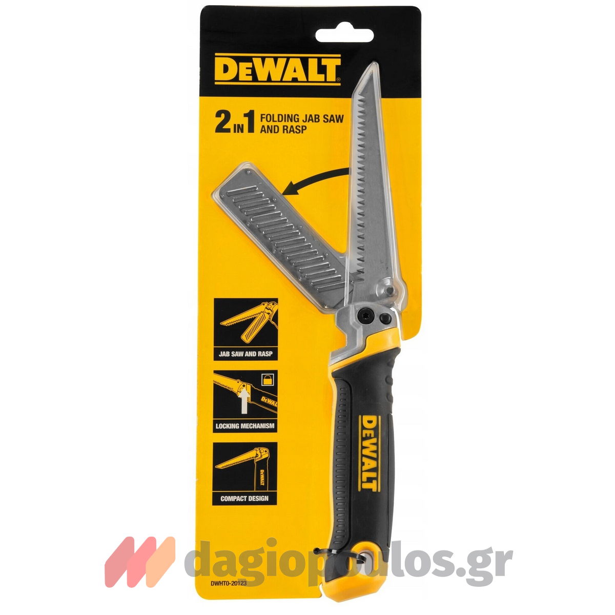 DeWalt DWHT0-20123 Αναδιπλούμενο Πριόνι Γυψοσανίδας Διπλής Λειτουργείας 2 Σε 1 329mm