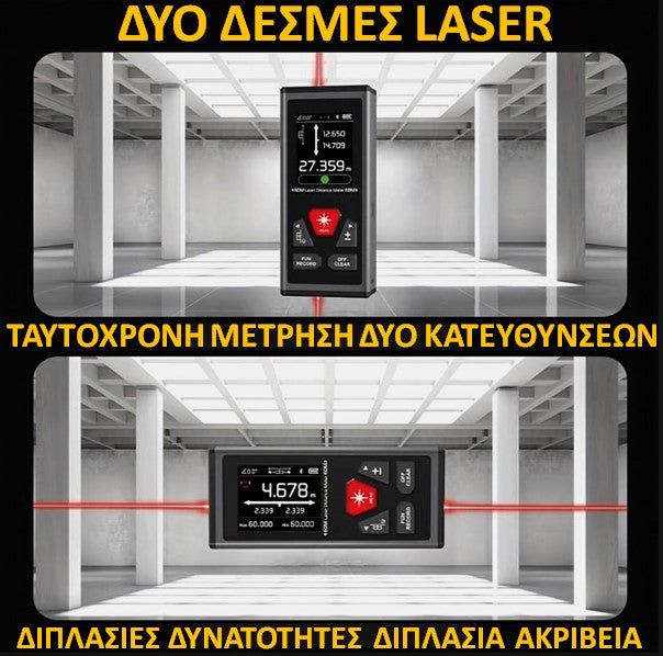 HelixPower DUALSABER Green Μετρητής Αποστάσεων Laser Διπλής Δέσμης 100mtr-200mtr