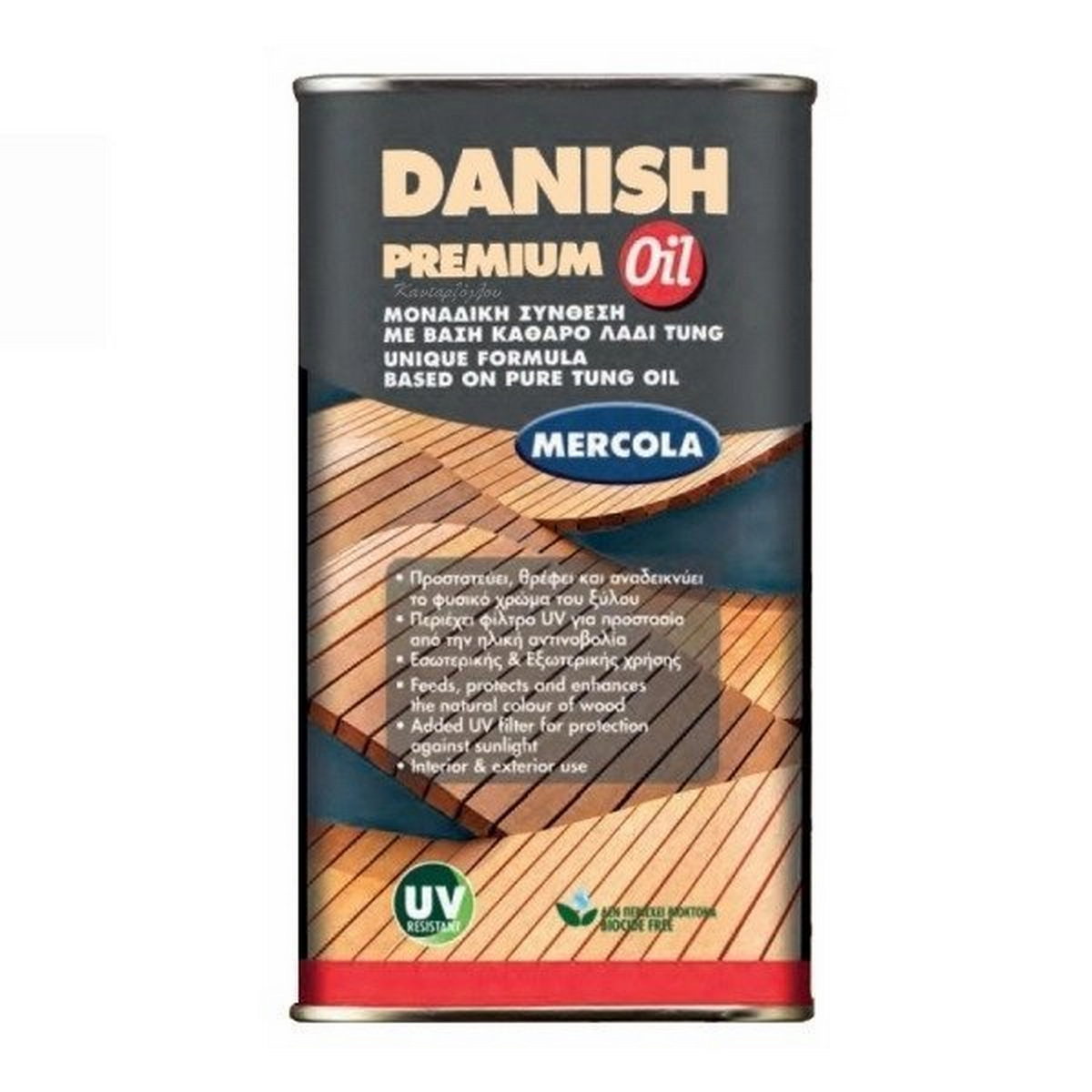 Mercola Premium Danish Oil Φυσικό Λάδι Εμποτισμού preservation & Προστασίας Ξύλου