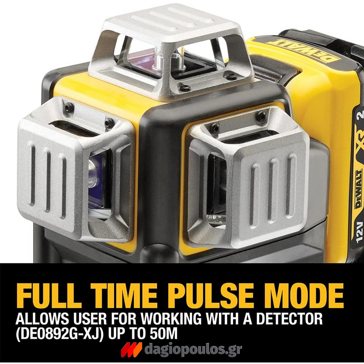 DeWalt DCE089D1G Αλφάδι Laser 12V Πολλαπλών Γραμμών Πράσινο 3x360° Με Μπατ.2.0Ah - Φορτιστή - Βαλίτσα