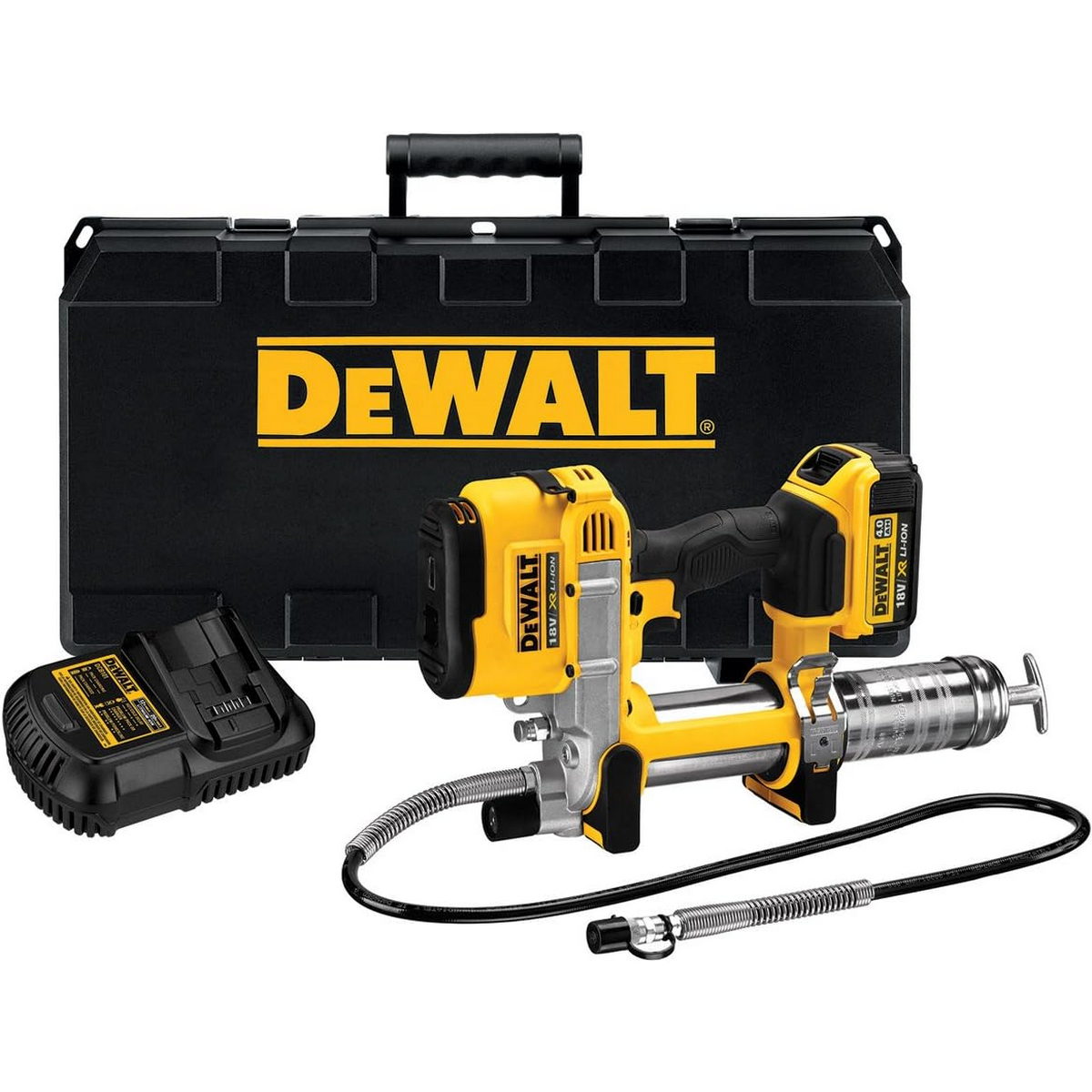 DeWalt DCGG571M1-GB Επαγγελματικός Γρασαδόρος Μπαταρίας 18V Με Μπαταρία 4.0 Ah Βαλίτσα