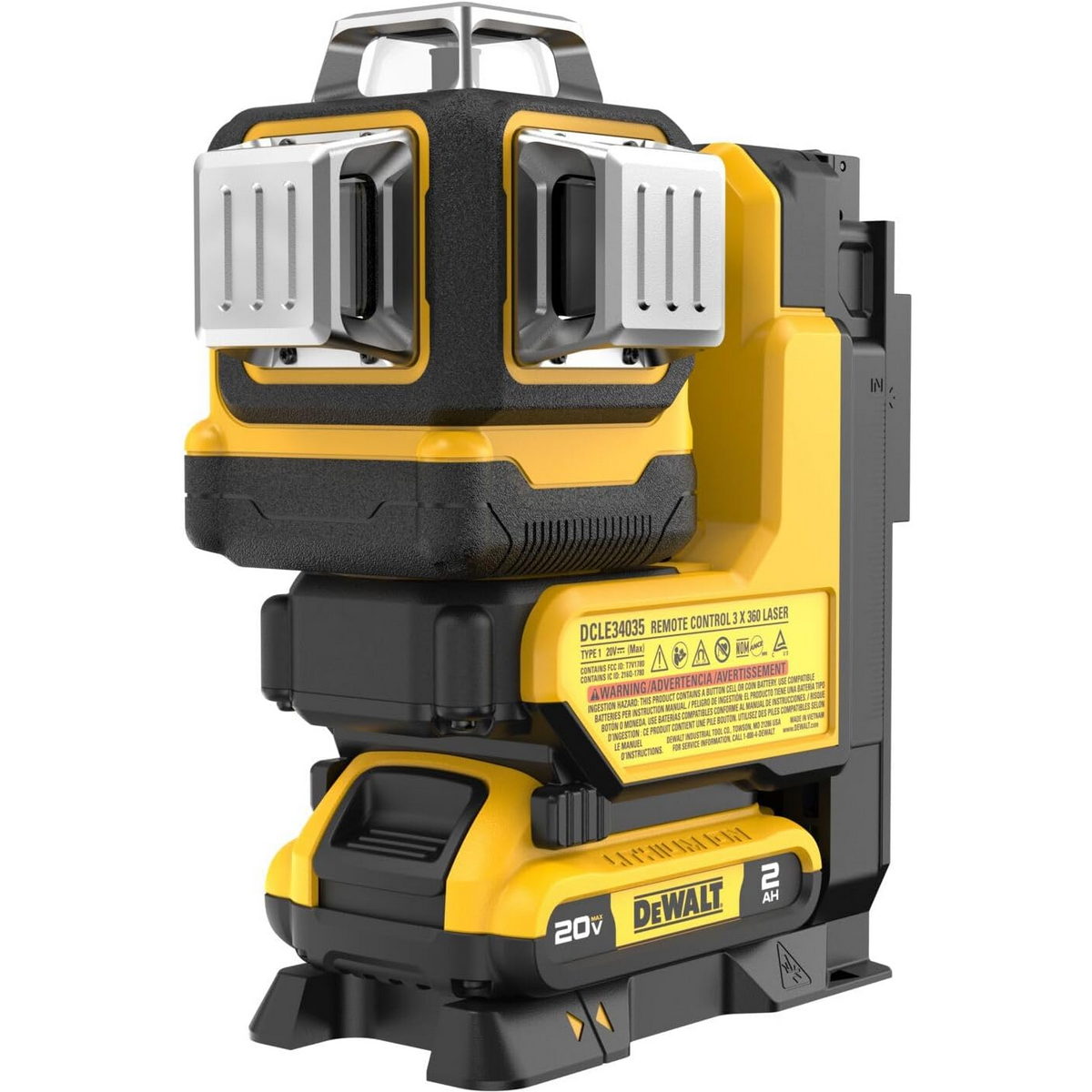 DeWalt DCLE34035D1-QW Laser Αυτορρυθμιζόμενο Με 3 Γραμμές 360 Μοίρες Πράσινης Δέσμης 18V Li-Ion XR Και Τηλεχειριστήριο