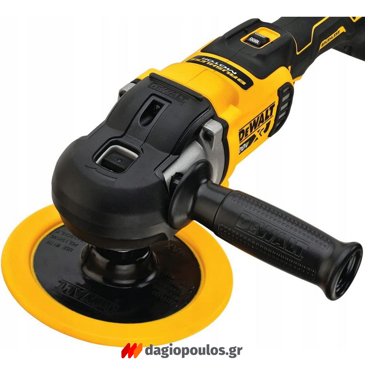 DeWalt DCM849N-XJ Brushless Αλοιφαδόρος Στιλβωτής Μπαταρίας 18V Li-Ion 180mm SOLO Ρυθμιζόμενος
