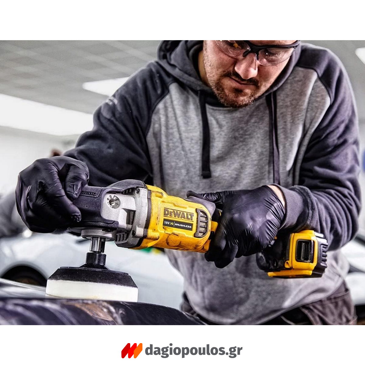 DeWalt DCM849N-XJ Brushless Αλοιφαδόρος Στιλβωτής Μπαταρίας 18V Li-Ion 180mm SOLO Ρυθμιζόμενος