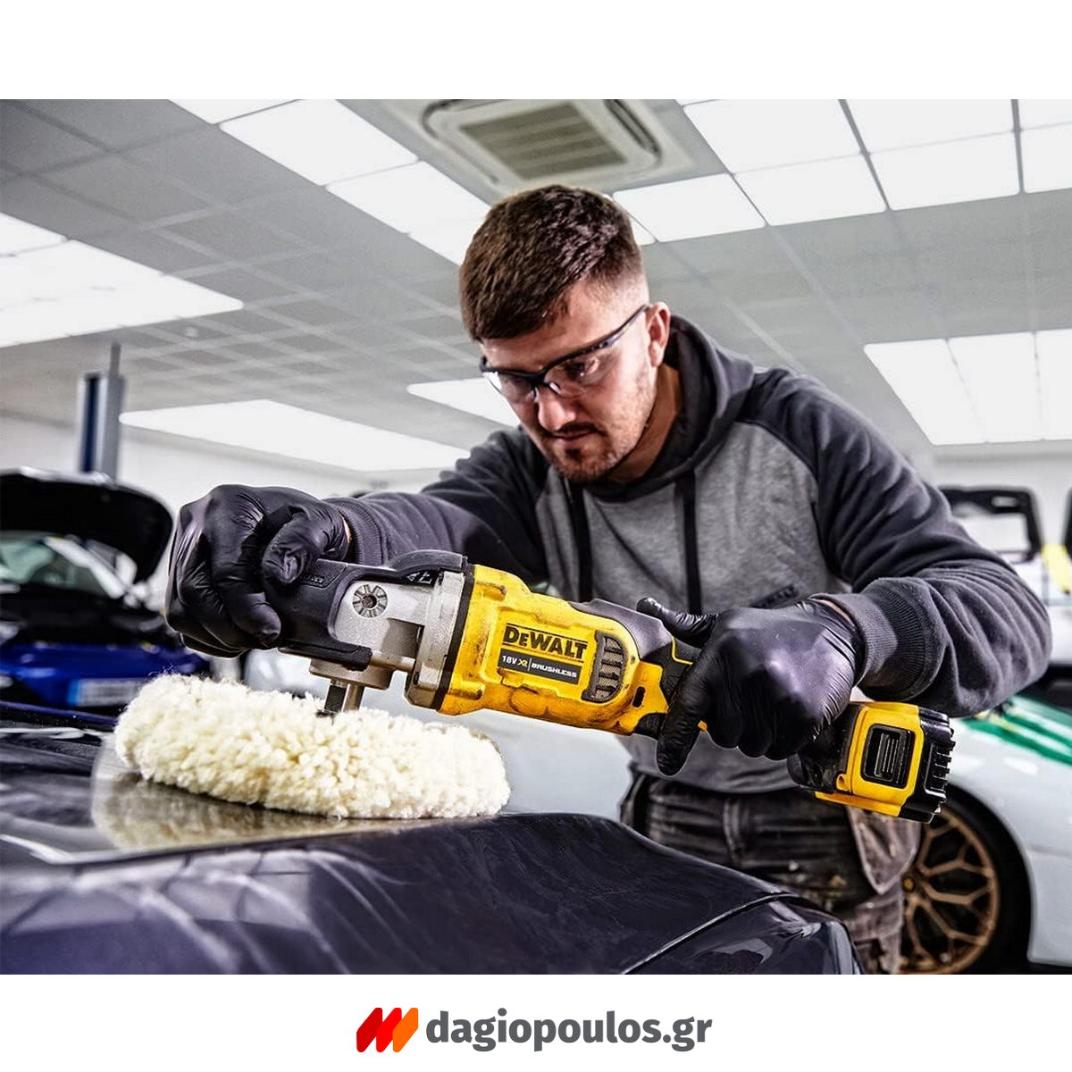 DeWalt DCM849N-XJ Brushless Αλοιφαδόρος Στιλβωτής Μπαταρίας 18V Li-Ion 180mm SOLO Ρυθμιζόμενος