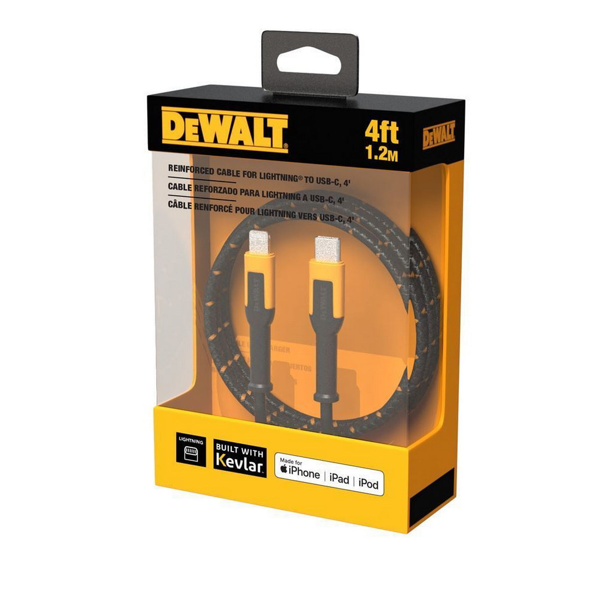 DeWalt 1311357DWG Ενισχυμένο Καλώδιο USB-C σε Lightning 1.2mtr