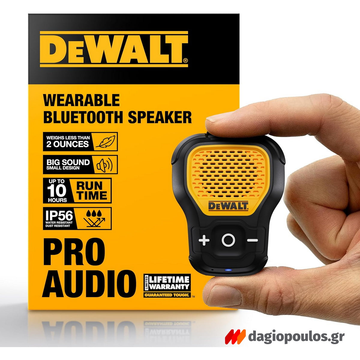 DeWalt 1901148DWG Φορετό Ηχείο Bluetooth με Κλιπ & Μαγνήτη PRO