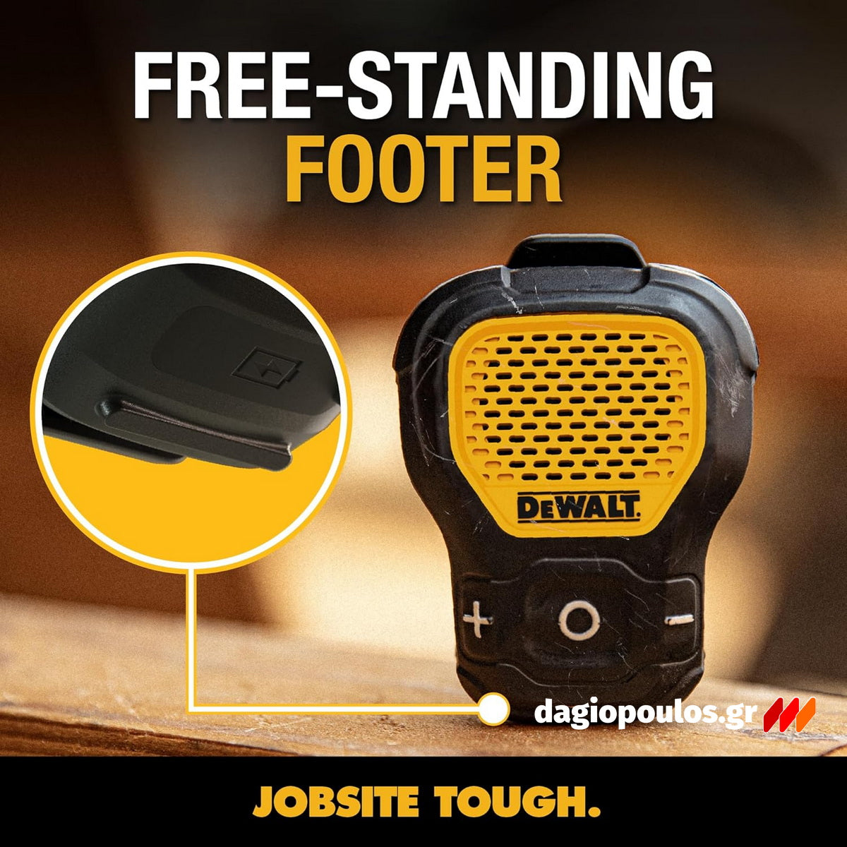 DeWalt 1901148DWG Φορετό Ηχείο Bluetooth με Κλιπ & Μαγνήτη PRO