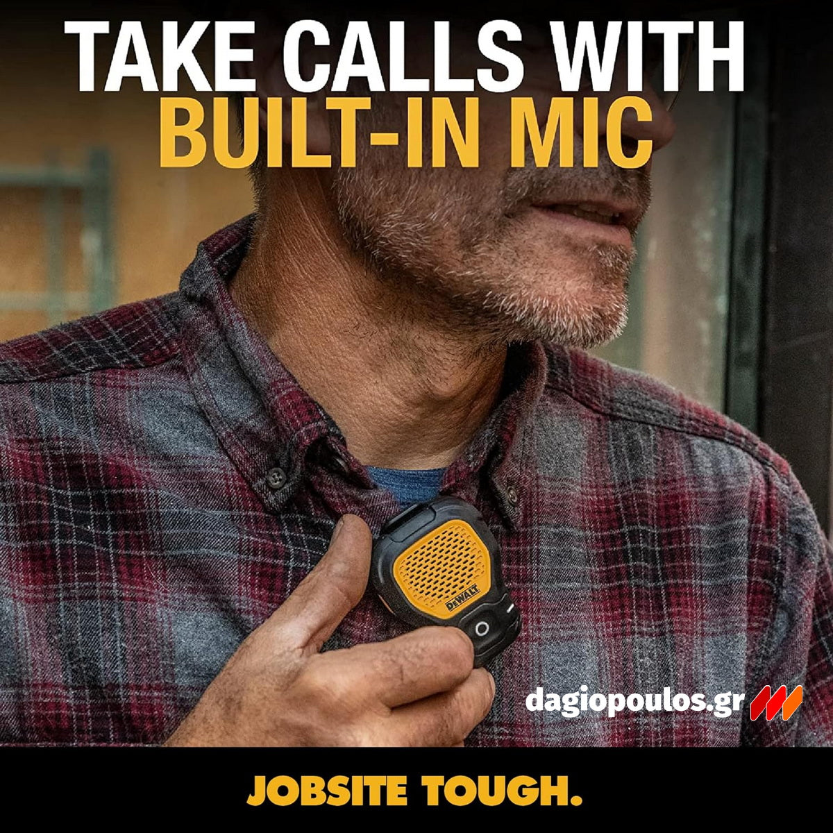 DeWalt 1901148DWG Φορετό Ηχείο Bluetooth με Κλιπ & Μαγνήτη PRO