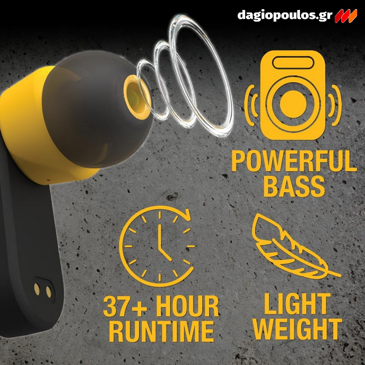 DeWalt 1902092DWG Ασύρματα Ακουστικά PRO-X1 Bluetooth με Θήκη Φόρτισης