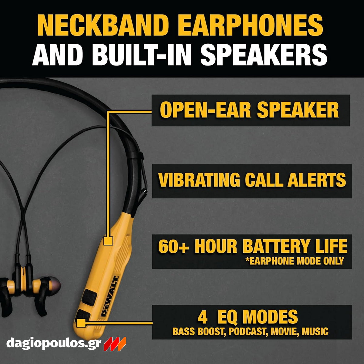 DeWalt 1902093DWG Ασύρματα Ακουστικά Pro Max με Στήριξη Λαιμού