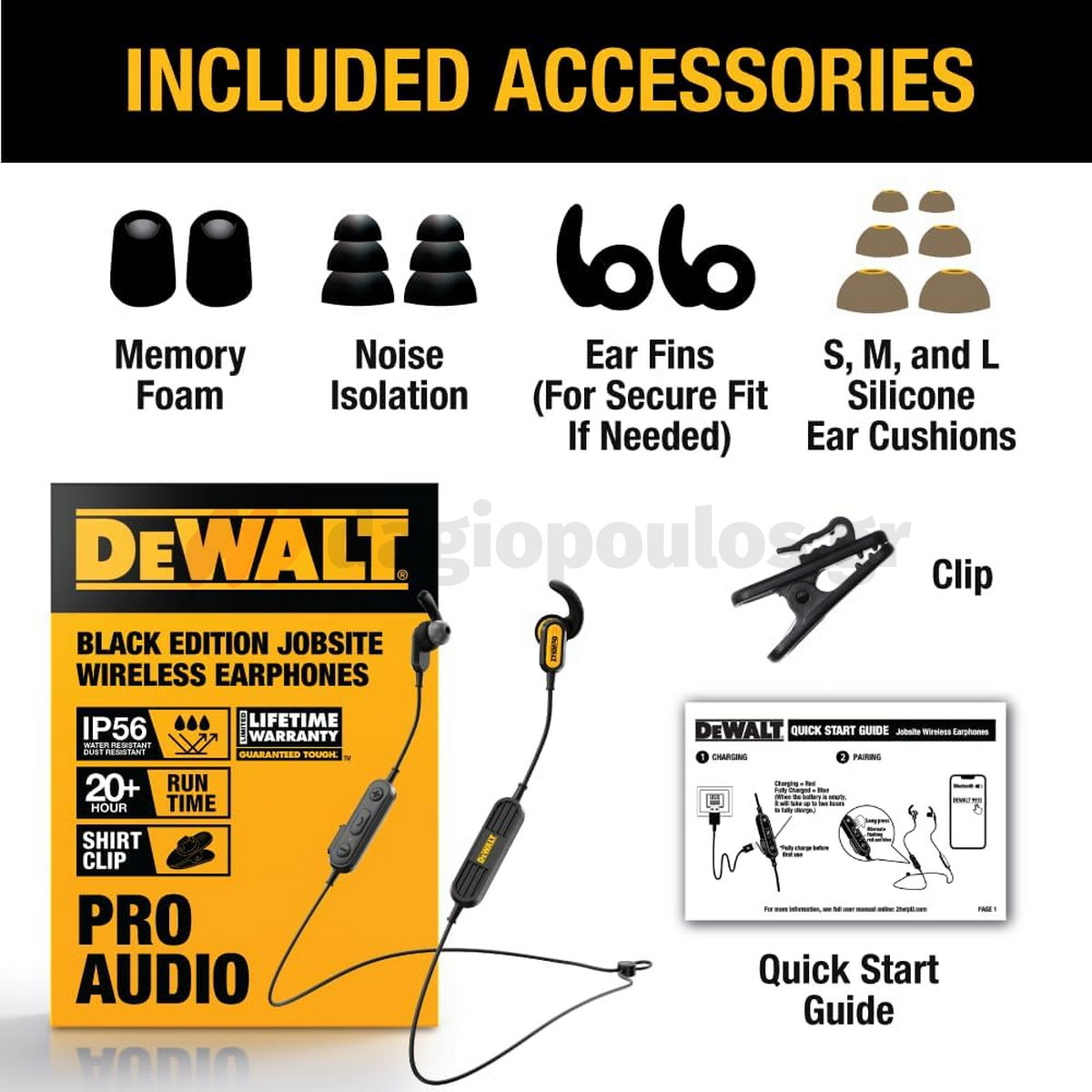 DeWalt 1909935DWG Ασύρματα In‑Ear Ακουστικά Bluetooth
