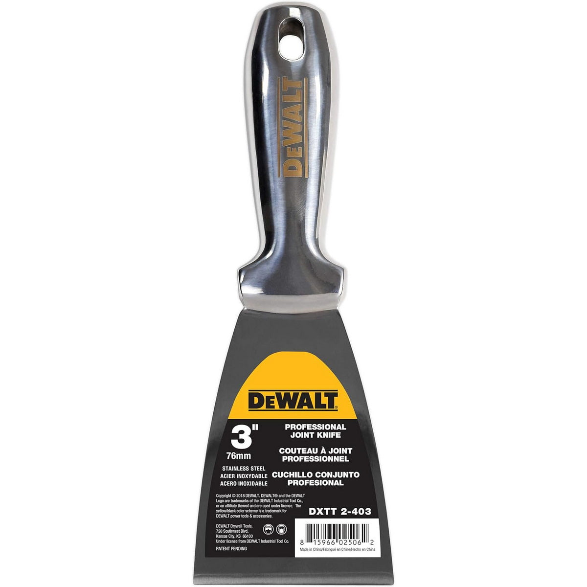DeWalt 2-403 Stainless Steel Σπάτουλα Στόκου με Ηλεκτροσυγκολλημένη Λαβή 3″ / 75mm