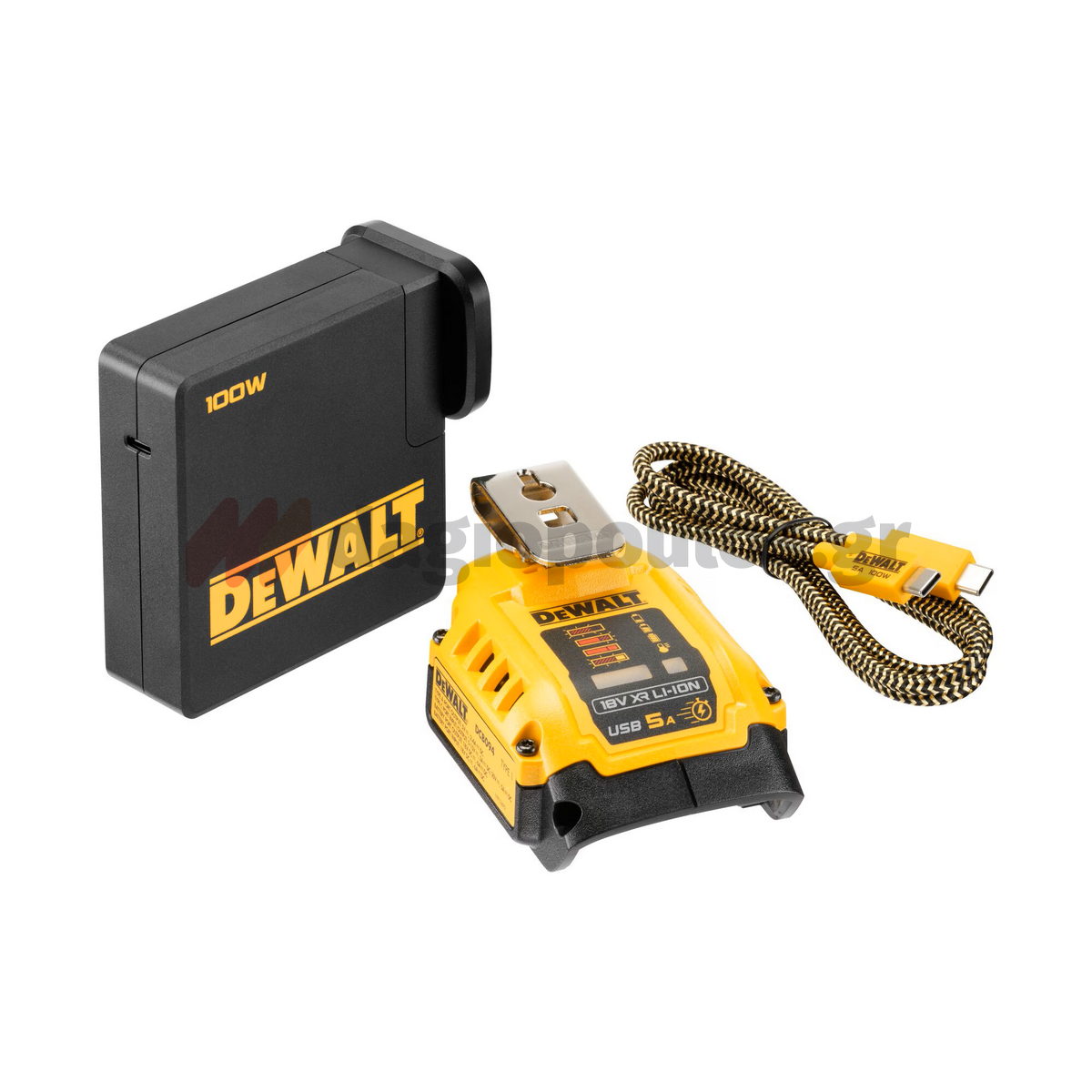 DeWalt DCB094K-QW Φορτιστής Μπαταρίας Με Κλιπ Ζώνης 18V Li-Ion + Καλώδιο USB